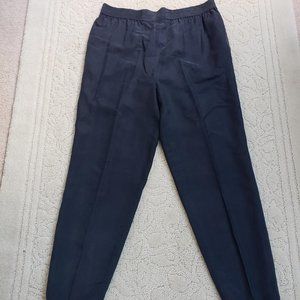 Apart Navy Silk Pull on Trousers Sz14- Vintage